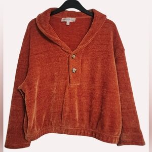 Chelsea & Theodore Burnt Orange Knit Top Size L